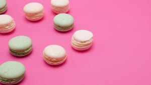 Stock Video Macaroons On A Pink Cloth Animated Wallpaper