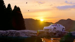 Stock Video Luxury Sports Car In Nature Animated Wallpaper