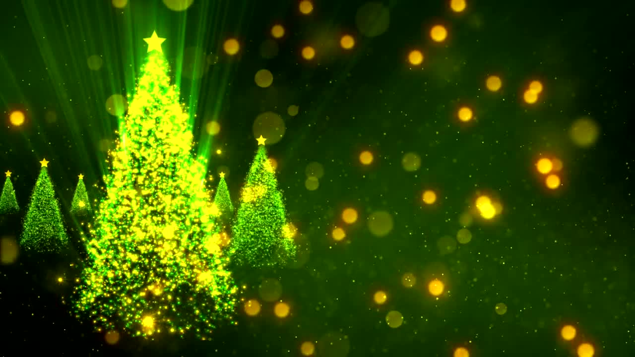 Stock Video Luminous Christmas Tree And Floating Particles Animated