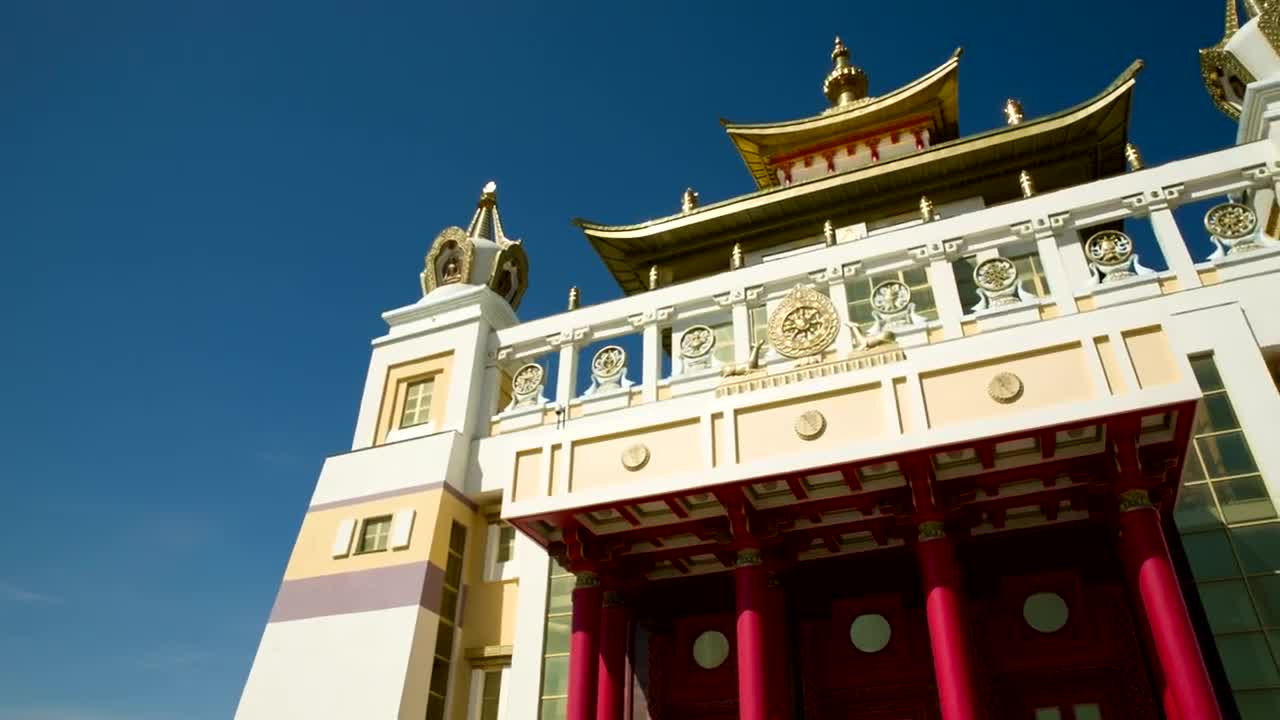Download Stock Video Low View Of A Buddhist Temple Animated Wallpaper