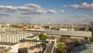 Stock Video Low Flight Over The Rooftops Of Berlins Buildings Animated Wallpaper