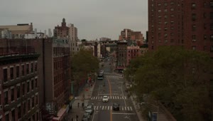 Stock Video Low Flight Over An Avenue In Chinatown Animated Wallpaper