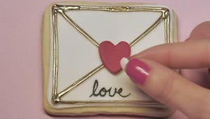 Stock Video Love Letter Decorated Cookie Animated Wallpaper