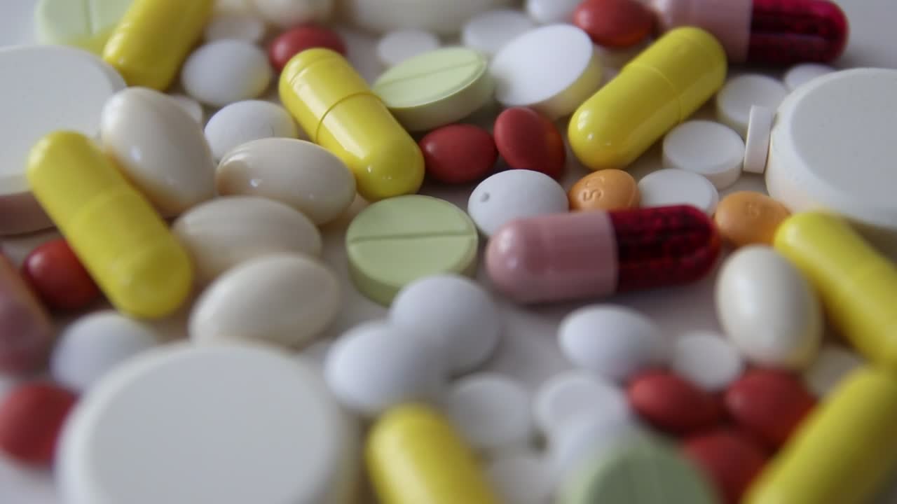 Download Stock Video Lot Of Pills And Capsules Turning Animated Wallpaper