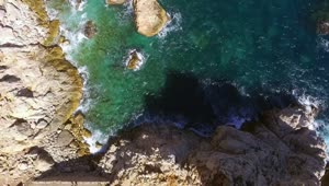 Stock Video Looking Down At The Mediterranean Coast Animated Wallpaper
