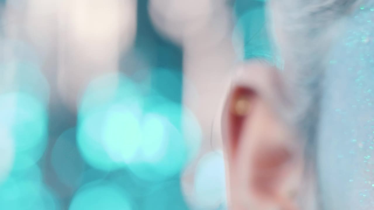 Download Stock Video Look Of A Woman With Winter Blue Makeup Animated Wallpaper