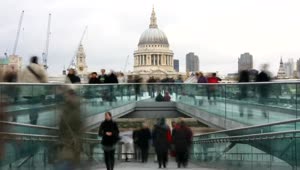 Stock Video London Millennium Bridge View Animated Wallpaper