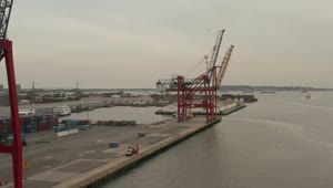 Stock Video Loading Port With Cranes Containers And Ships Animated Wallpaper