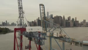 Stock Video Loading Cranes For Cargo Ships In The Dock Animated Wallpaper