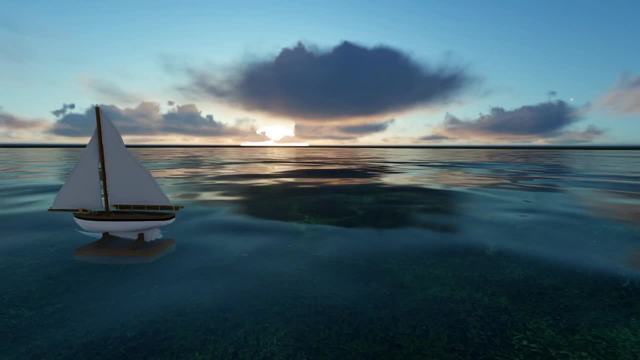 Download Stock Video Little Toy Sailboat Sailing In The Sea In D Animated Wallpaper