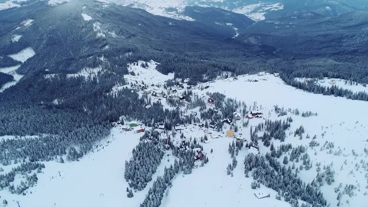 Download Stock Video Little Town In The Middle Of A Winter Forest Animated Wallpaper