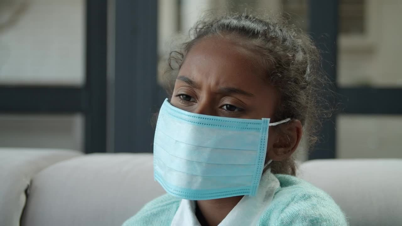 Download Stock Video Little Girl With A Mask Animated Wallpaper