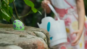 Stock Video Little Girl Looking For Easter Eggs Animated Wallpaper