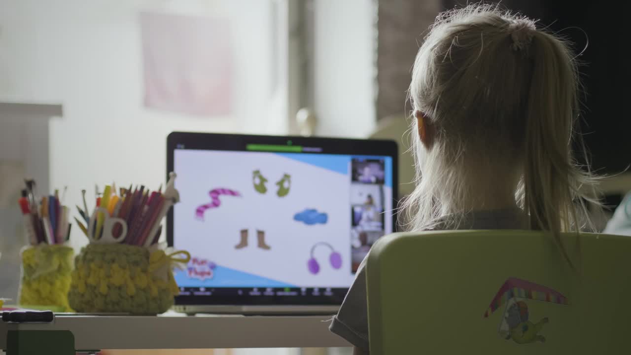 Download Stock Video Little Girl Learning At Home Animated Wallpaper