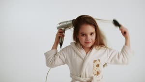 Stock Video Little Girl Combing Her Hair Animated Wallpaper