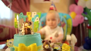 Stock Video Little Boys Birthday Party Animated Wallpaper