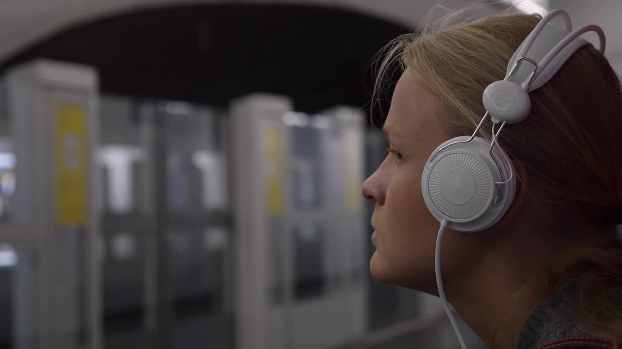 Download Stock Video Listening To Music While Waiting For A Train Animated Wallpaper