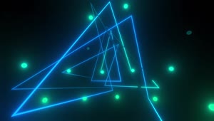 Stock Video Light Triangles With Illuminated Dots Around Animated Wallpaper