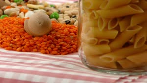 Stock Video Legumes In Jars On A Table Animated Wallpaper