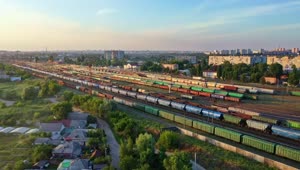Stock Video Large Railway Station With Carriages Smal Animated Wallpaper