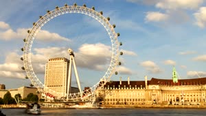 Stock Video Large Ferris Wheel In London Animated Wallpaper