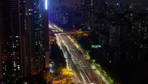 Stock Video Large Avenue That Crosses A Giant City At Night Smal Animated Wallpaper