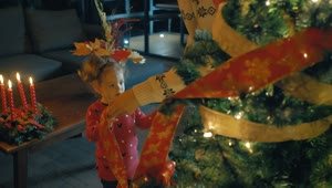 Stock Video Mother And Daughter Decorating A Christmas Tree Together At Hom Animated Wallpaper
