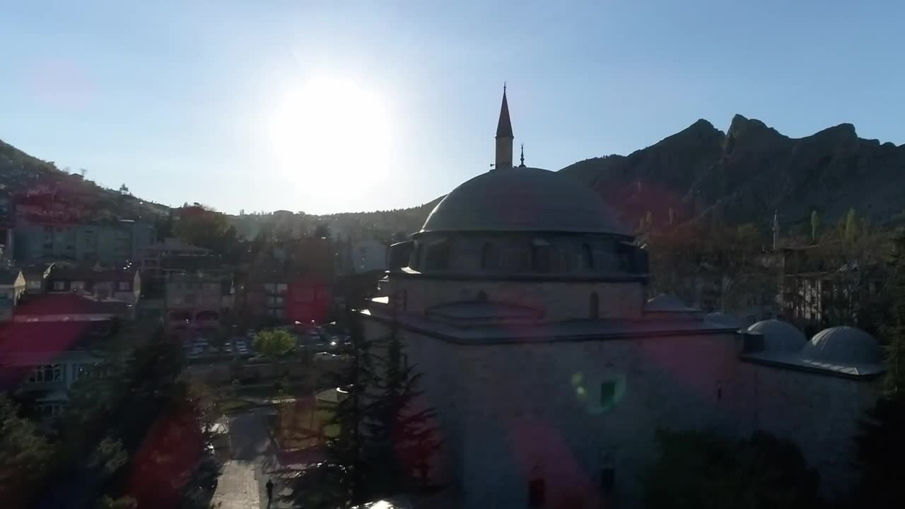 Download Stock Video Mosque By The Mountain Animated Wallpaper