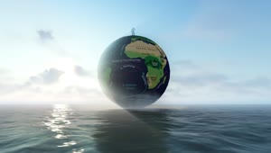 Stock Video Model Of A Globe Over The Sea With A Ma Animated Wallpaper