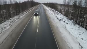 Stock Video Minivan Heading Down A Frozen Roa Animated Wallpaper