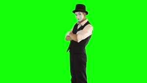 Stock Video Mime Flexes Muscles On Green Scree Animated Wallpaper