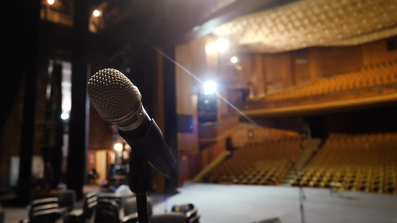 Download Stock Video Microphone On Stag Animated Wallpaper