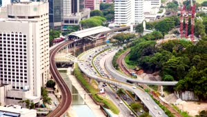 Stock Video Metro Station And Highway Traffic In Kuala Lumpu Animated Wallpaper