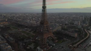 Stock Video Medium Aerial Shot Of The Eiffel Tower In Pari Animated Wallpaper