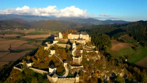 Stock Video Medieval Castle In The Top Of The Mountai Animated Wallpaper
