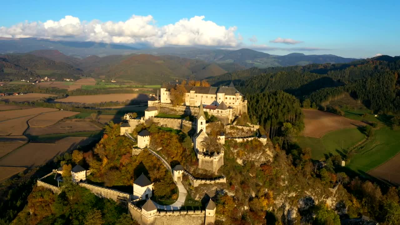 Download Stock Video Medieval Castle In The Top Of The Mountai Animated Wallpaper