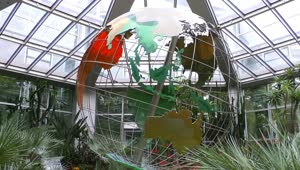Stock Video Mechanical World Globe In A Greenhous Animated Wallpaper