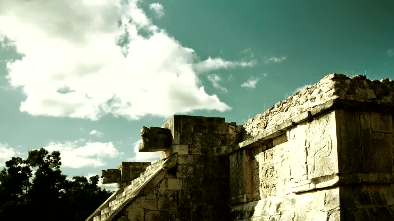 Download Stock Video Mayan Ruins And The Sk Animated Wallpaper