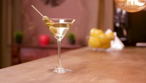 Stock Video Martini On A Bar Counte Animated Wallpaper