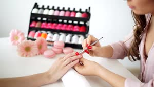 Stock Video Manicurist Working In A Beauty Salo Animated Wallpaper