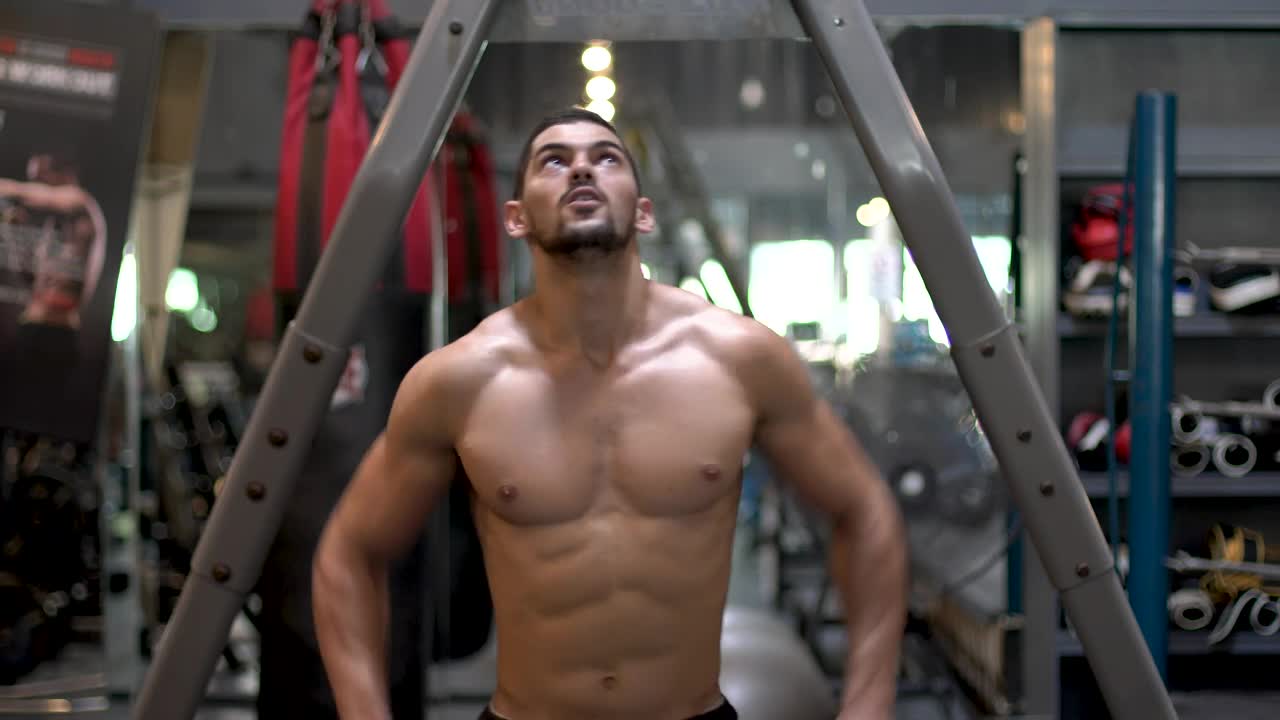 Download Stock Video Man Working Out In A Gy Animated Wallpaper