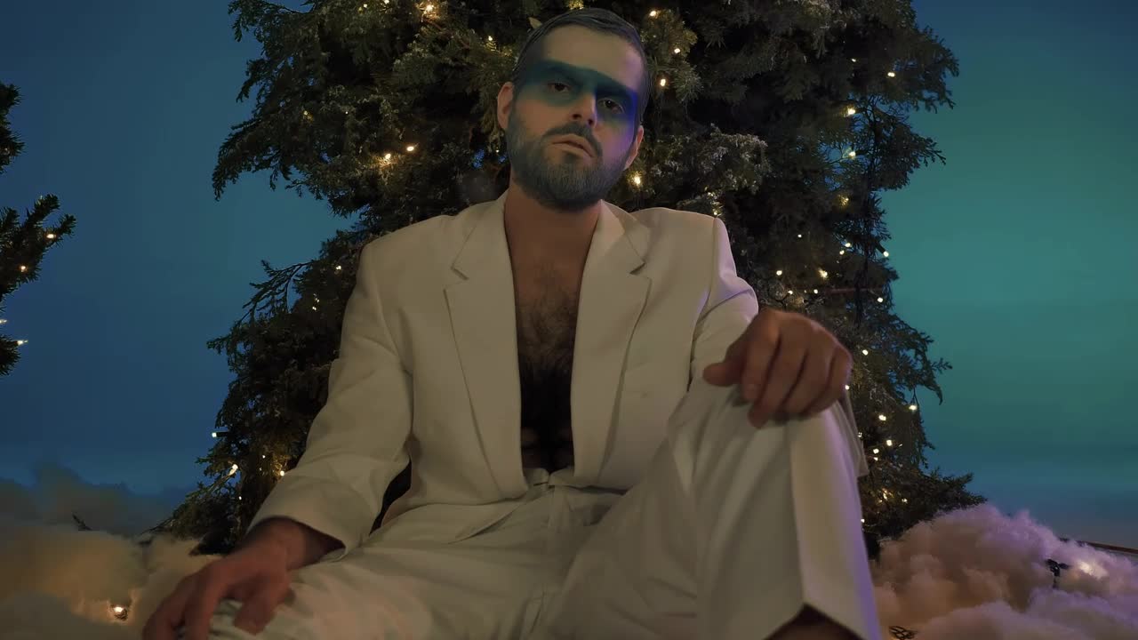 Download Stock Video Man With Winter Makeup At Christma Animated Wallpaper