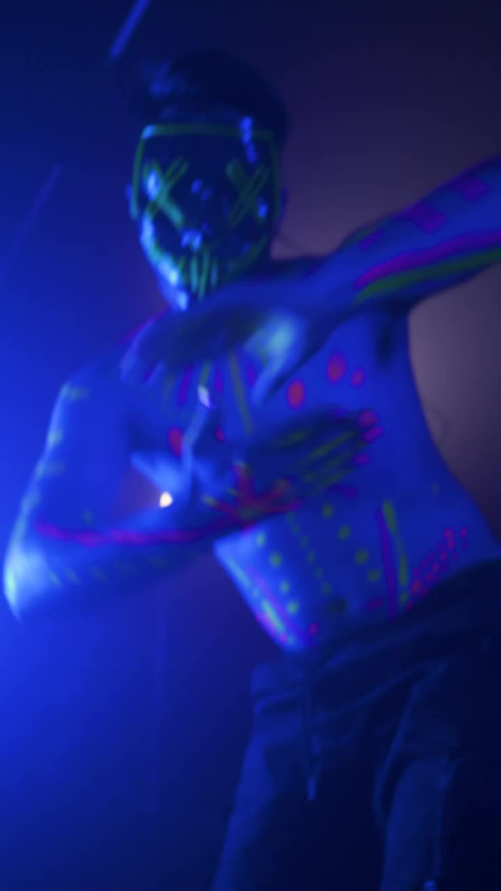 Download Stock Video Man With Mask Dancing In Front Of The Camer Animated Wallpaper