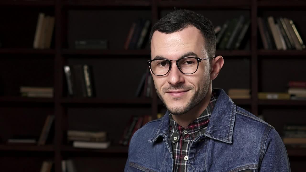 Download Stock Video Man With Glasses Laughin Animated Wallpaper