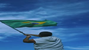 Stock Video Man Waving The Flag Of Brazil In Slow Motio Animated Wallpaper