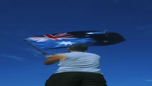 Stock Video Man Waving The Australian Fla Animated Wallpaper