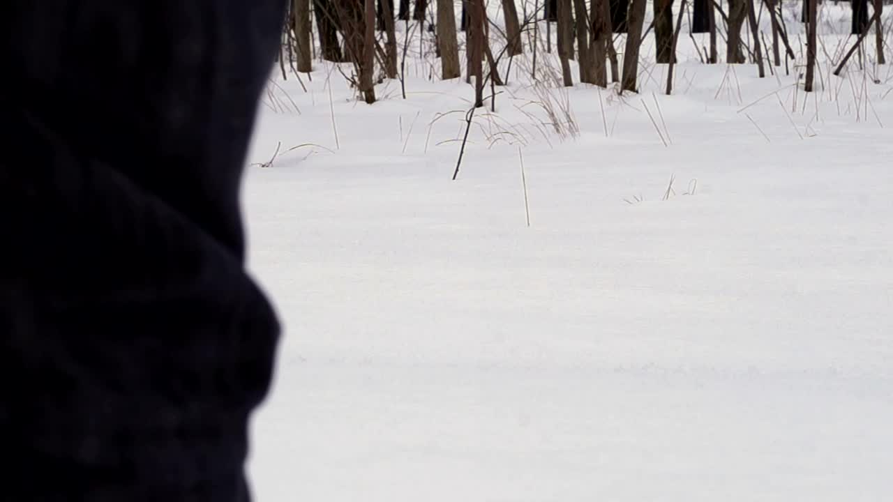 Download Stock Video Man Walking In Deep Sno Animated Wallpaper