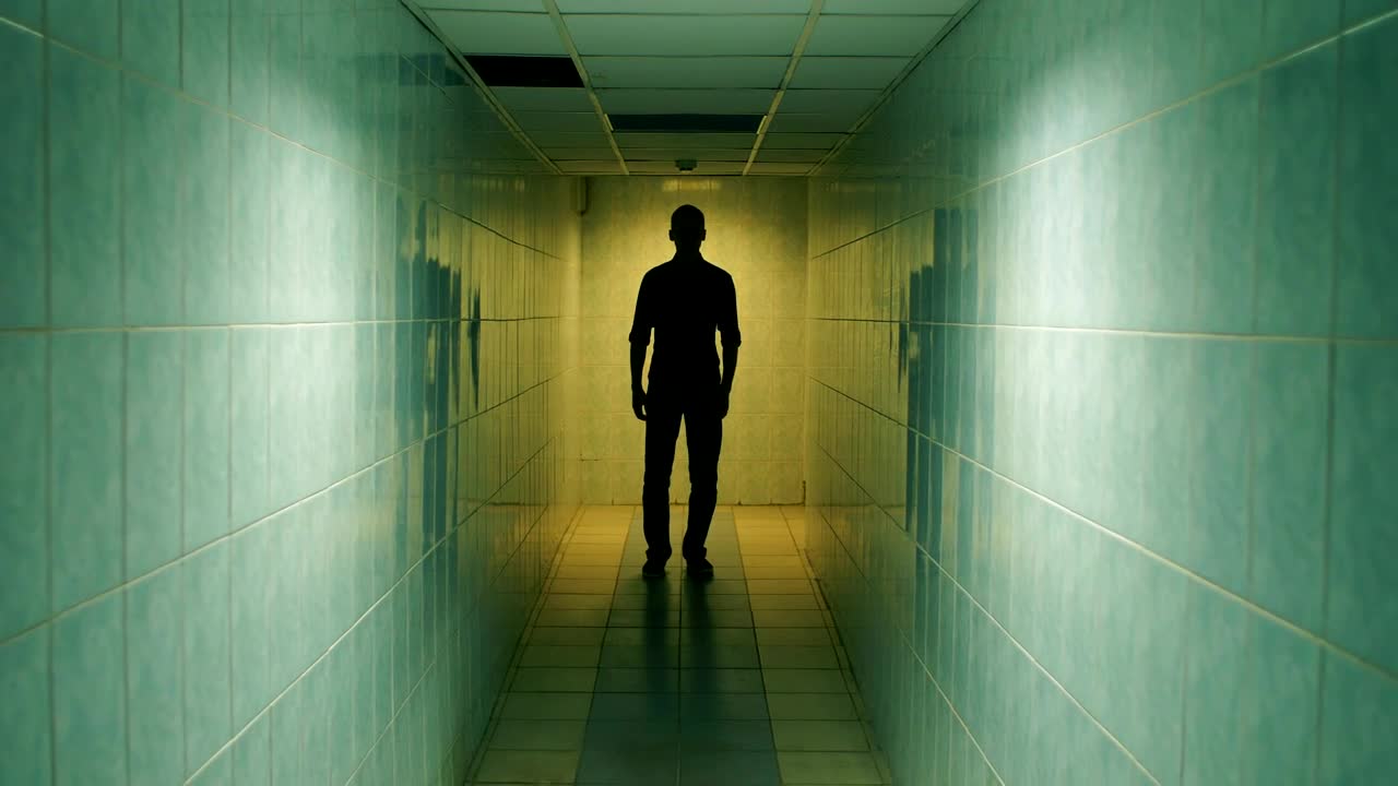 Download Stock Video Man Walking In A Corrido Animated Wallpaper