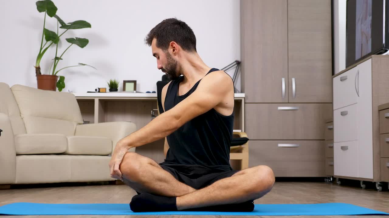 Download Stock Video Man Stretching On A Ma Animated Wallpaper