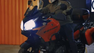 Stock Video Man Setting Off On A Big Motorcycl Animated Wallpaper